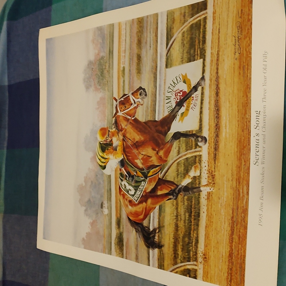 Poster Horse Serena's Song 1995 Champion Signed Derby